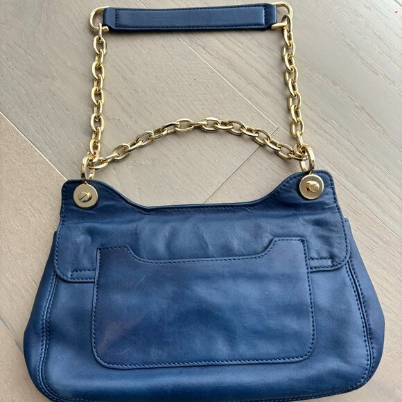 Tory Burch blue/gold chain shoulder bag - Picture 2 of 7